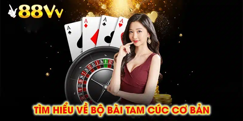 Bộ bài tam cúc gồm các quân bài màu đỏ và đen, thiết kế theo phong cách truyền thống.